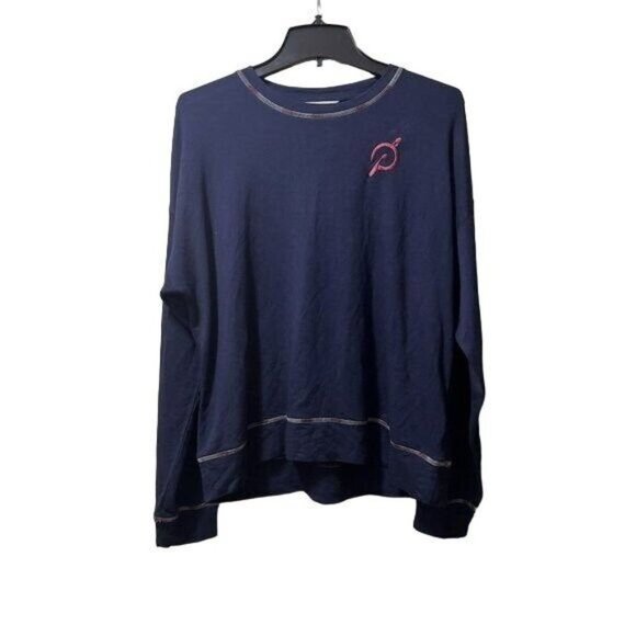 PELOTON Navy Blue Long Sleeved Stretch Pullover  Sweatshirt Crew Neck Very XL - Picture 10 of 11